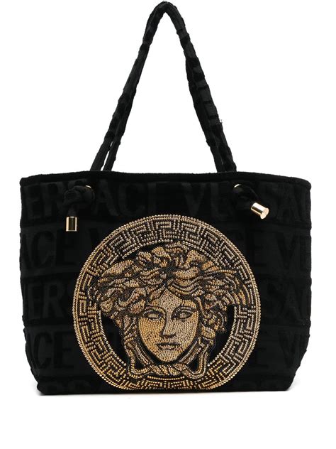 versace clear beach bag|versace icon towelling tote.